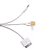 Inovat 30P Dock to USB AUX 3.5mm Audio Cable for Apple iPhone 4S 3GS iPod Touch 2-in-1 USB 3.5mm Audio Cable 4FT(White)