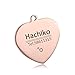 YVYOO Custom Dog Collar Stainless Steel Dog cat tag Free Engraved Pet Dog Collar Accessories ID tag Name Telephone Personalized (Rose Gold Heart, M)