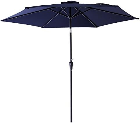 Amazon Com Flame Shade 9 Ft Outdoor Patio Umbrella With Tilt Navy Blue Garden Outdoor