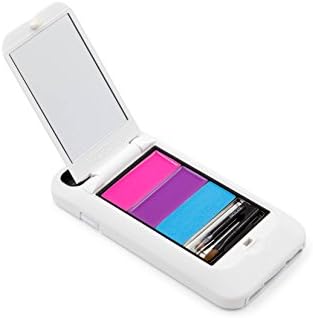 FaceCase Inc. Starter Kit, Make Up Cell Phone Case and Lip Kit for iPhone 6. 6S, 7, and 8, Compact Includes Mirror, Mini Brush, and De-potting Spatula, White Case, Bubble Gum Lip Kit