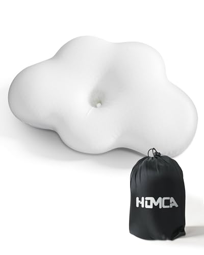 HOMCA Memory Foam Camping Pillow Travel Pillow | Ultralight and Compressible, Ergonomic Cushion for Backpacking with Breathable Cover, Hiking, Car and Office, 40 x 20 x 10 cm