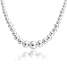 Simple Graduated Round 925 Sterling Silver Ball Bead Strand Necklace For Women 16 18 Inch