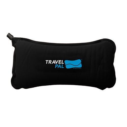 Travel Pal Self Inflating Lumbar Support Pillow for Added Comfort ((Black) Memory Foam)