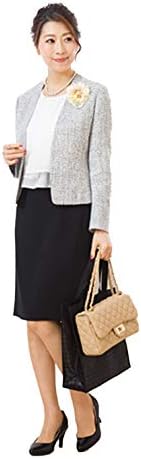 Sourire Ceremony Suit Women’s Set Yarn-Dye Colorless Jacket & White Blouse Layered Docking Dress