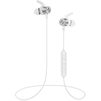 Letscom Bluetooth Headphones, Lightweight Wireless Earbuds with Magnetic Connection, IPX5 Water Resistant Bluetooth Sports Earphones for Running, Built-in Mic, 8 Hrs Work Time