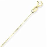 14k Gold Curb or Cuban Chain Necklace with Spring Ring (0.3mm)