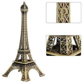 Wisedeal IKASEFU Metal Marvels Eiffel Tower Paris France Figurine Replica Centerpiece Room Table Décor Jewelry Stand Tea Candle Holder (10cm)
