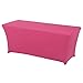 HAORUI Fitted Spandex Tablecloth, Tight Rectangle Wrinkle Resistant Table Clothes, Washable Stretch Rectangular Patio Table Cover for Banquets, Weddings, Parties, Kitchen (6 ft, Fuchsia)