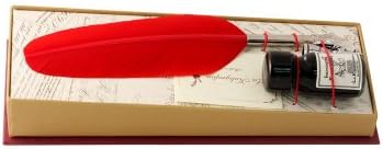 Coles Calligraphy Set includes Small Feather Quill/ Ink Bottle with Holder