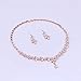 WeimanJewelry Silver/Gold Plated Women Cubic Zirconia Round CZ Marquise Teardrop Bridal Necklace and Drop Earring set for Bride Wedding (Rose Gold)