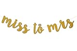 Fecedy Gold MISS TO MRS Glitter Banner for engagement party and wedding shower
