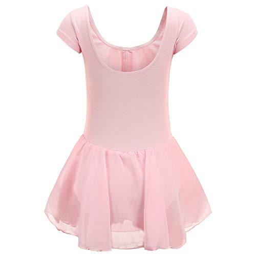 image for Tigerhu Girls' Skirted Short Sleeve Leotard for Ballet Dance Dress wit