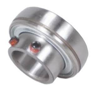 SER205 Insert Bearing 25mm Bore, Cylindrical OD with Snap Ring and Set Screws