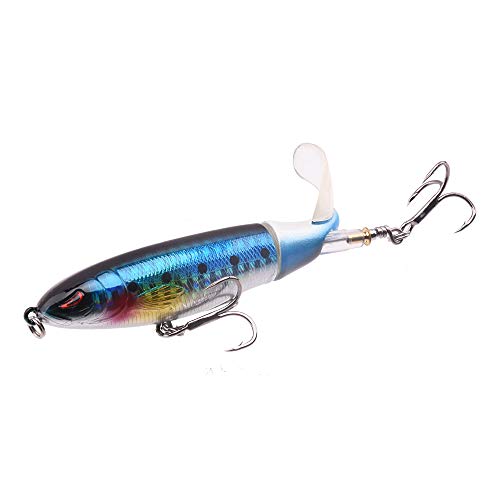Dcolor 8 Pièces Séries10cm 13g Popper Flottant Leurre De Pêche Artificiel Appat Dur Queue Tournante De Wobbler Attirail…