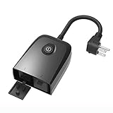 Outdoor WiFi Smart Plug Switch - Pemsem IP55 Weatherproof 2 Individual Sockets Compatible with Amazon Alexa Google Home IFTTT, Wireless Remote Control/Timer, Energy Monitoring, No Hub Required