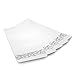 100 Disposable Guest Towels Soft and Absorbent Linen-Feel Paper Hand Towels Durable Decorative Bathroom Hand Napkins Good for Kitchen, Parties, Weddings, Dinners or Events White and Silver