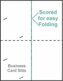 100 Note Cards with Business Card Slits, 67# White Microperf, 50 Sheets