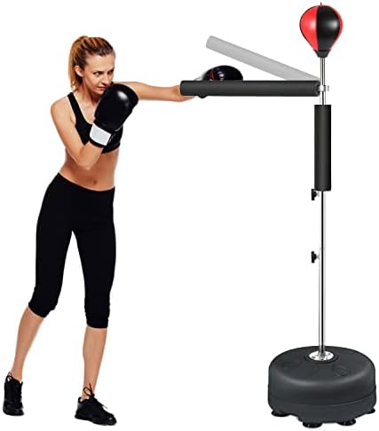Reflex Training Set, Boxing Reaction Ball, Straight Punching Bag, Boxing Equipment, Sports Trainer with Base, Standing Punching Bag, Hand Eye Coordination Exercise Set, Speed Bag for Home Fitness