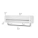Rustic State Wall Mount Wood Floating Shelves with Metal Rail & Towel Bar - Spice Rack Display - Kitchen, Bathroom, Living Room, Bedroom Wall Décor Storage Organizer - White