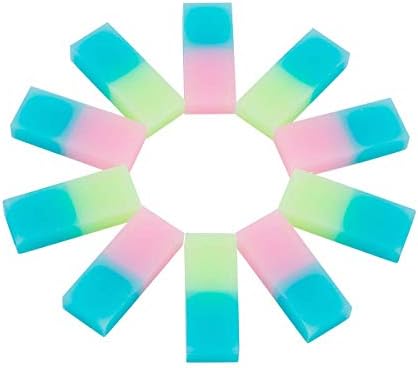 WTSHOP 12Pack 59mm 24mm 10 mm Soft Durable Flexible Cube Pencil Rubber Erasers，Cute Colored Pencil Rubber Erasers For Students And Office