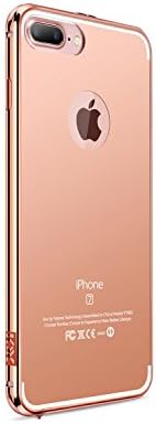 Apple iPhone 7 Plus Case Cover Luxury Fashion Durable Anti-scratch Ultra Thin Aluminum Metal Frame + Mirror Acrylic Glass Hard Back Case Protective Cover for iPhone 7 Plus-Rose Gold