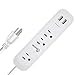 Surge protector power strip with USB Port ,6FT Cord Straight Plug 3 AC Outlets, 2 USB Outlets(2.4A /5V 12W), White