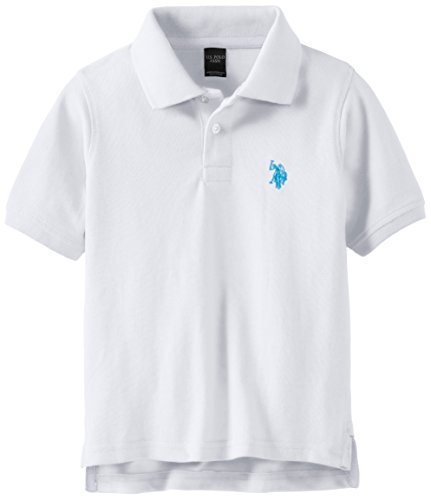 U.S. Polo Assn. Little Boys' Toddler Short Sleeve Pique Polo Shirt, White, 3T U.S. Polo Assn. Little Boys' Toddler Short Sleeve Pique Polo Shirt, White, 3T