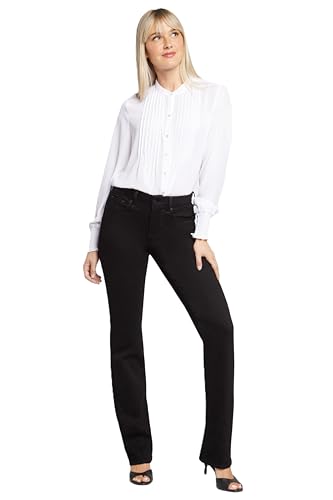 NYDJ Women's Marilyn Straight Leg Jean, Black Bdm, 10