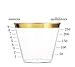 9oz Gold Rimmed Plastic Cups and Napkin Set (Pack of 60 Each) ~ Fancy Disposable Wine Glasses ~ Elegant Party Cups With Gold Rim ~ Includes 60 Cup Labels and 1 Marker