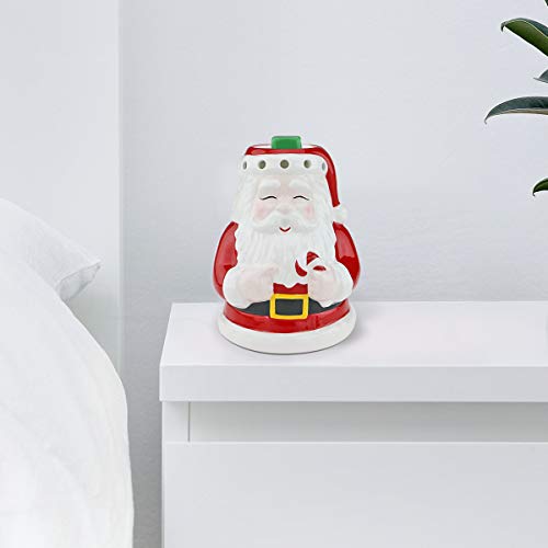 STAR MOON Ceramic Tealight Candle Holder Essential Oil Burner Aromatherapy Wax Candle Tart Burner Warmer Diffuser Aroma Candle Warmers Porcelain Decoration for Living Room Bedroom Smiling Santa Claus
