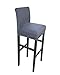 Deisy Dee Stretch Slipcovers Chair Cover for Counter Height Side Chairs Covers Stretch Protectors C171 (Dark Grey)