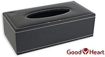 Goodheart’s Stylish Tissue Box Cover – Rectangular PU Leather Facial Tissue Box Holder for Bathroom, Office, Car, Vanity, Countertops