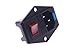 SMAKN® Inlet Module Plug Fuse Switch Male Power Socket 10A 250V 3 Pin IEC320 C14