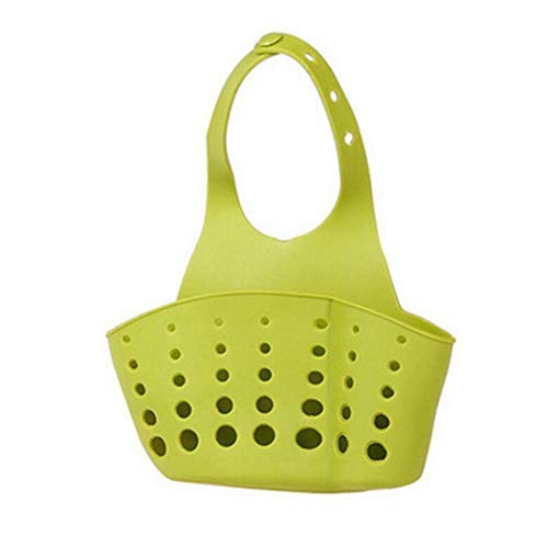 MelysUS Sink Caddy Sponge Holder Soap Holder, Plastic Hanging Kitchen Sink Caddy Corner Basket Storage Organizer with Adjustable Strap