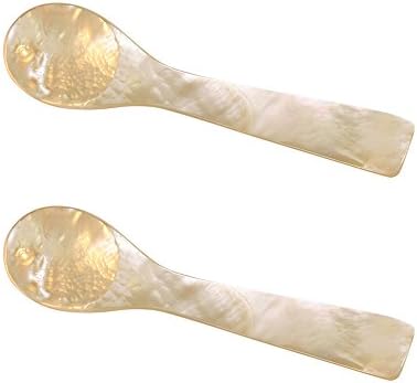 Novelty Seashell Spoon Mother of Pearl Contains 2 Pcs. Apprx Size 4.5 Inches Long