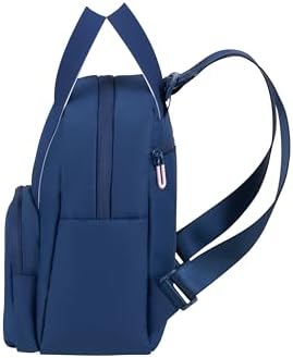 Puffypop - Mochila Mini Feminina (35 cm, 8,5 L) - Compartimento para AirPods e Tablet - 2 Porta-Garrafas - Azul (Azul-marinho)