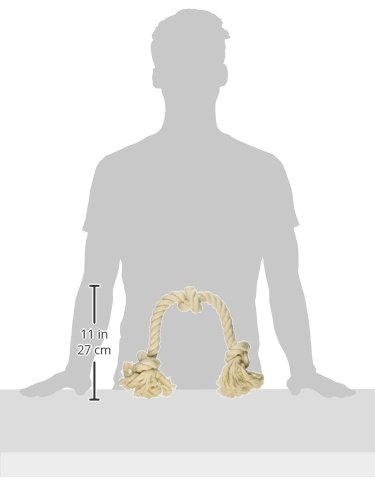 Flossy Chews 100-Percent Cotton White 3-Knot Rope Tug, Large, 25-Inch