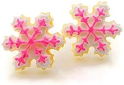 Snowflake Decorated Sugar Cookie Earrings on Plastic Post Studs for Metal Sensitive Ears