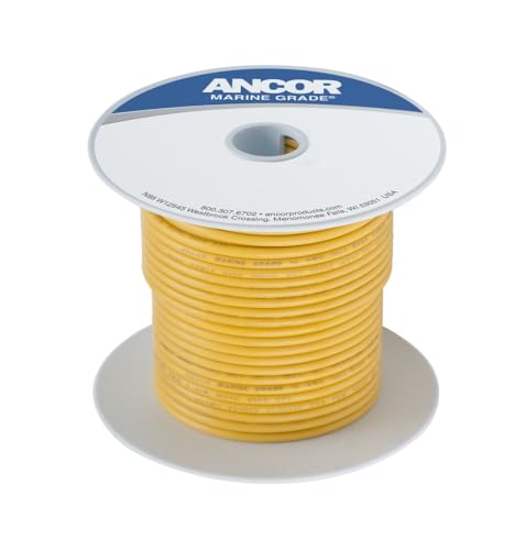 Ancor 109010 Marine Grade Electrical Primary Tinned Copper Boat Wiring (10-Gauge, Yellow, 100-Feet)