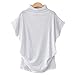 Mlide Womens High Neck Short Sleeve Fashion Blouse Elegant Solid Color Plus Size T-Shirts,White,Mthumb 3