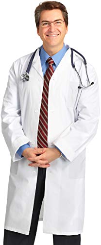 Utopia Wear Professional Lab Coat for Men - Laboratory Coat 41 Inch Kick Pleat, White - Thumbnail 6