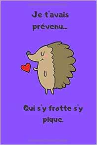 Carnet De Notes Herisson I Journal I Je T Avais Prevenu Qui S Y Frotte S Y Pique I Humour I Herisson Carnet De 100 Pages Lignees French Edition Pic Pic Amazon Com Books