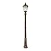 Gama Sonic Outdoor Solar Lamp Post Light, Weathered Bronze Aluminum and Beveled Glass Panels, 10-Year Royal Bulb, Warm White LED with Omni-Direction Reflector, 87