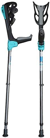 QULONG Forearm Crutches,Ergodynamic Lightest Crutch with an Integrated Shock Absorber,Stops Height Adjustable - for Standard and Tall Adults,Suspension,1 Pair