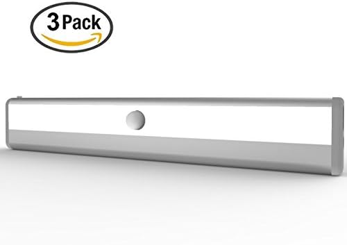 10 LED Motion Sensing Closet Lights, Lemontec 3 Pack DIY Stick-on Anywhere Portable 10-LED Wireless Cabinet Night/ Stairs/ Step Light Bar with Magnetic Strip