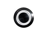 mod/smart White Illuminated Bulgin Style Momentary Vandal Switch - 22mm -Black Housing - Ring Illumination