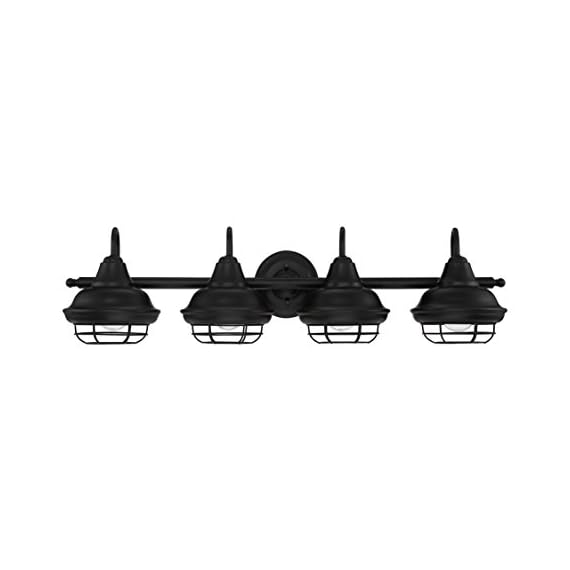 Designers Impressions Charleston Matte Black 4 Light Wall Sconce