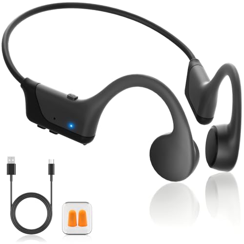Gelecek Bone Conduction Open-Ear Headphones，Bluetooth 5.4，IPX5 Waterproof，8 Hrs Battery Life，Comfortable Sports Earphones for Running，Gym
