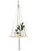Mkono Macrame Plant Hangers Shelf Indoor Hanging Planter Decorative Flower Pot Holder Boho Bohemian Home Decor, 45″Lthumb 1