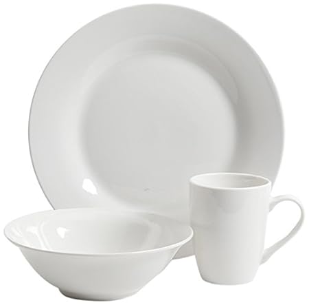 Gibson Home Noble Court 12 Piece Dinnerware Set Service for 4 White